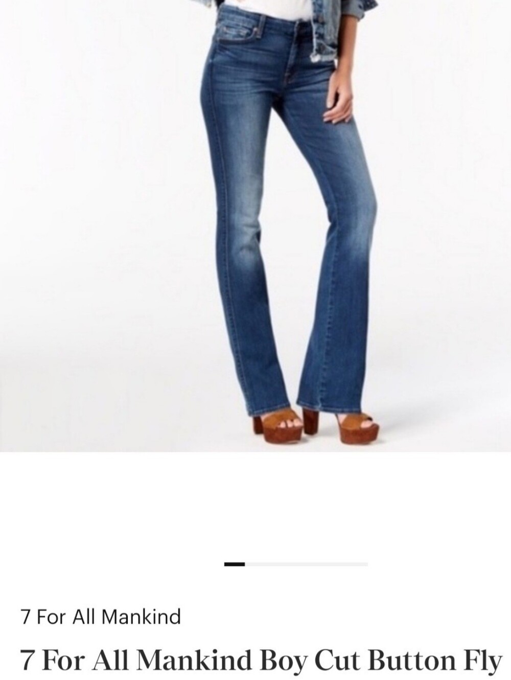 7 FOR ALL MANKIND BOY CUT JEANS SIZE 32. MEDIUM WASH.  LOW TO MID RISE 8".